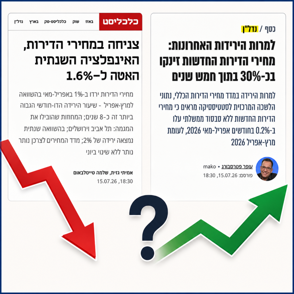 דו״ח הלמ״ס: האם מחירי הדירות אכן יורדים?